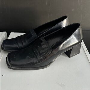 Sesto Meucci Black Block heels 7.5 Made in Italy Workwear Shoes Loafer Pumps